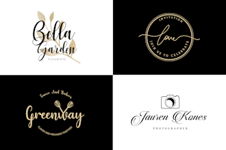 create hand lettering, calligraphy and typography logo