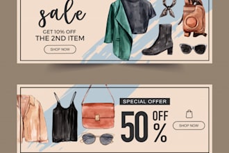 design professional website banner, header, google ad