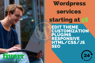 edit wordpress website, customize and modify wordpress