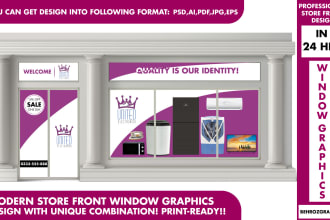 design creative shopfront or storefront window graphics