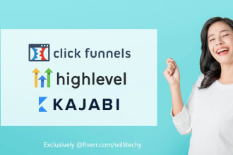 gohighlevel sales funnel, clickfunnels, kajabi website, systeme io landing page