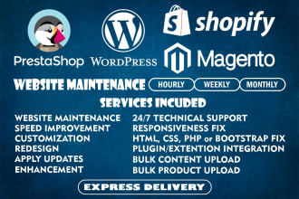 fix repair responsive wordpress magento shopify prestashop website maintenance