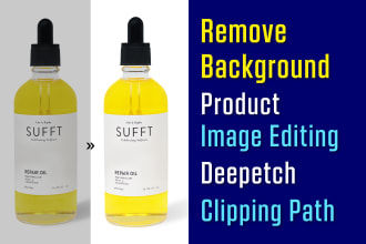 do product image editing, background removal, photoshop work