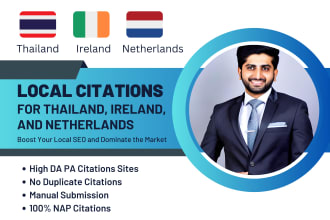 do 120 thailand, ireland, and netherlands local citations for local SEO
