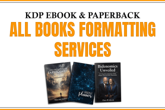 do book formatting, layout design, for amazon, KDP paperback, kindle