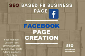 create your SEO optimized facebook business page and  manager