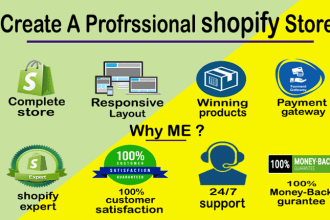 build,modify or fix shopify store within 1 day