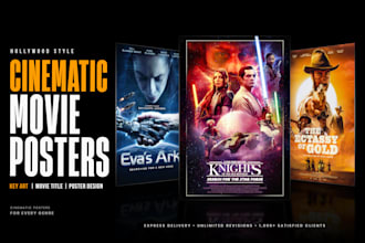design a cinematic movie poster and film key art