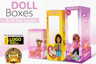 design awesome doll boxes with free logo