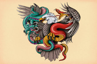 draw traditional tattoo style artwork