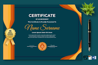design unique custom professional certificate
