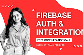 do firebase authentication, database, studio, storage, integration in your app