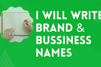write company, brand names for your business and companies