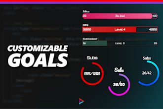 code customizable stream goals with levels and alerts
