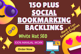 build manually 150 social bookmarking backlinks