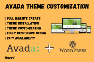create or customize wordpress website with avada theme