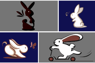 design animal and pets logo on modern cartoon style