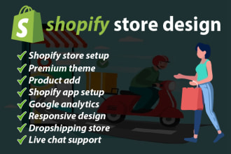 create shopify store and design shopify website or build dropshipping store