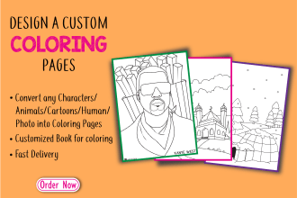 illustrate coloring book pages for you
