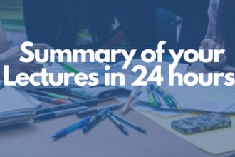 create indepth study notes, helping material from your lectures in 24 hrs