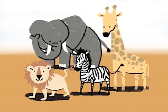 draw children cartoon or illustration
