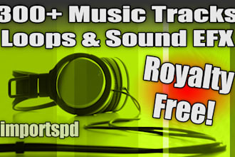 give you 300+ super pack of professional quality, royalty free audio music tracks, loops, sound effects, and songs