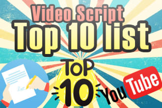 write top 10 list script for your youtube video