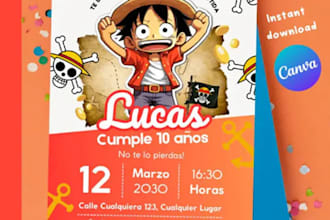 design birthday invitation editable in canva