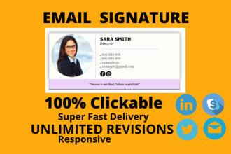 create HTML email signature outlook and gmail or footer
