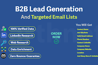do b2b lead generation, email list, and data enrichment, prospect listing
