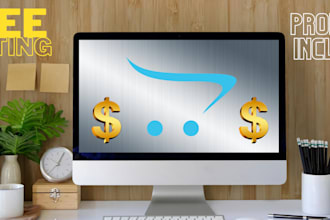 build an open cart ecommerce website, free hosting,custom domain, added products