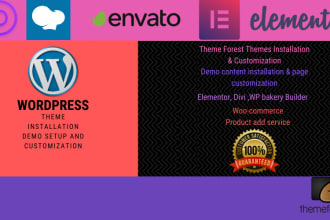 do wordpress theme installation,demo setup, page customization