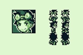 make gameboy rpg style character with portrait