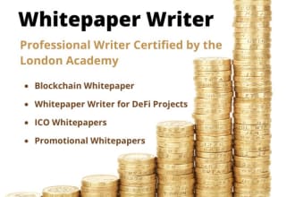 write blockchain whitepaper crowdfunding proposal, or business proposals for you