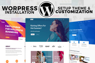 install wordpress, setup theme and customization your website