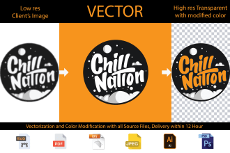 vector trace or redesign your logo, image or sketch asap