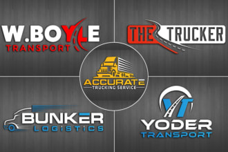 design auto transport logistic and trucking logo in 24 hours
