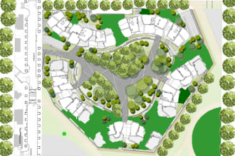 draw architecture house plan, masterplan, landscape, urban plan