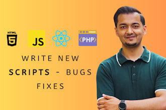 develop or fix code in javascript, HTML, CSS, react, node js and PHP