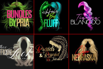 do 3 professional hair logo design