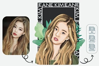 hand draw a vector portrait from your photos