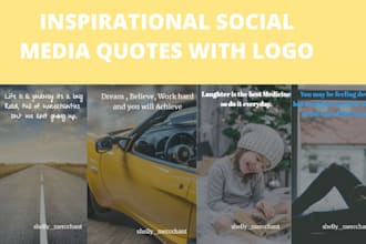 design inspirational social media quotes with logo