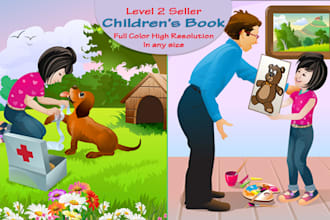 create cute children book illustration in any style