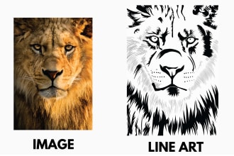 draw detailed vector illustration, line art, outline