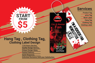 design unique hang tag and label for clothing brand