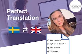 perfectly translate any english text into swedish