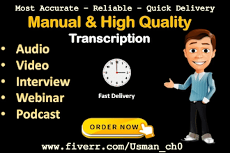 transcribe audio to text and transcribe video transcription within 24 hours