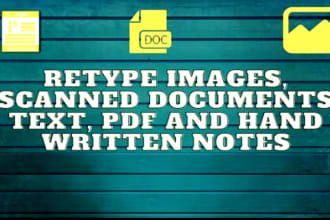 do a fast retyping job, type pages, pdf to word, pro typist