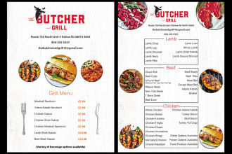 do restaurant menu design, food flyer, price list, promo