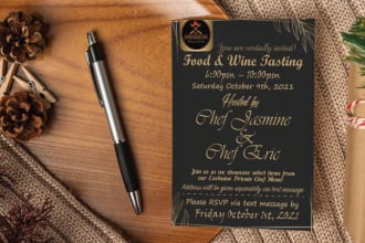 design any type of invitation for you in 12 hours